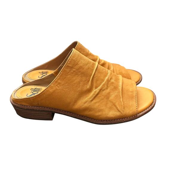 SOFFT Neetta Platino Slide Leather Sandal Yellow Tan Color Size 7.5 - Picture 1 of 8